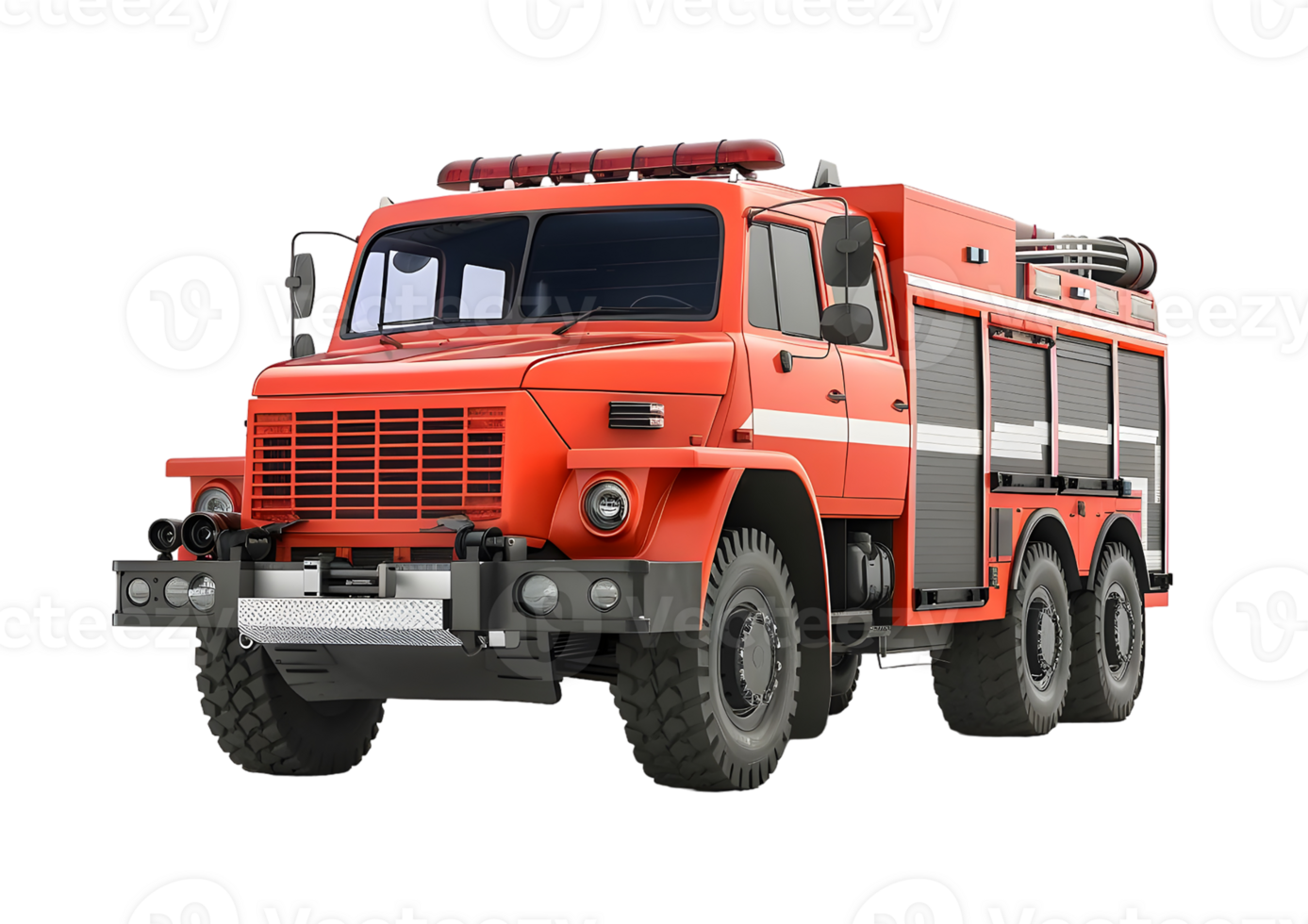 Red Fire Truck for Emergency Response and Rescue Operations Isolated on a transparent background png