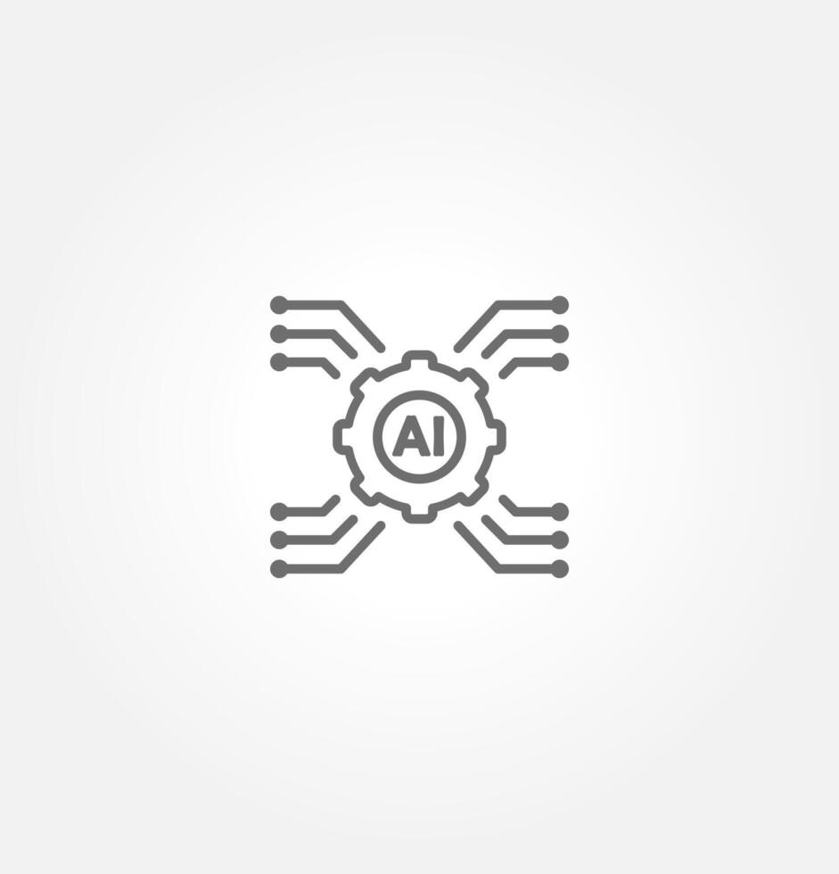 Digital technology gear icon concept isolated on white background. illustration vector