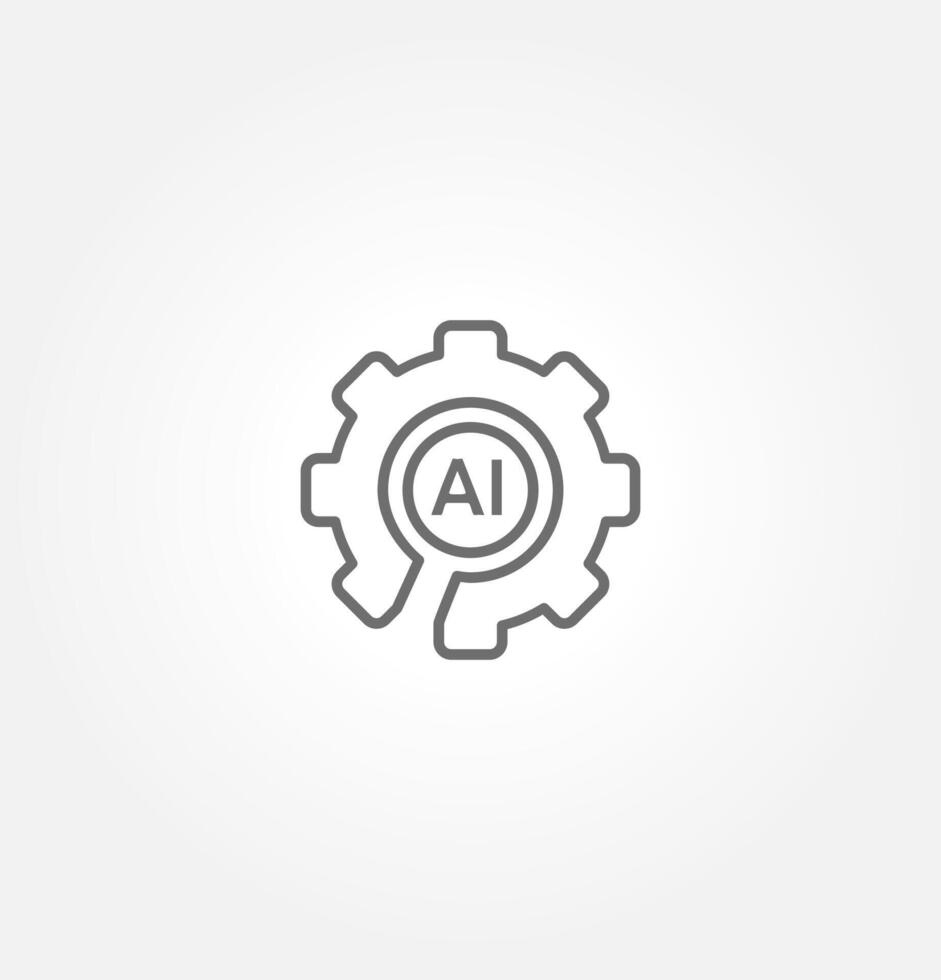 Digital technology gear icon concept isolated on white background. illustration vector