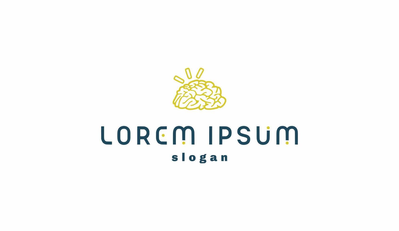 Logo design simple typography illustration brain design technology vector
