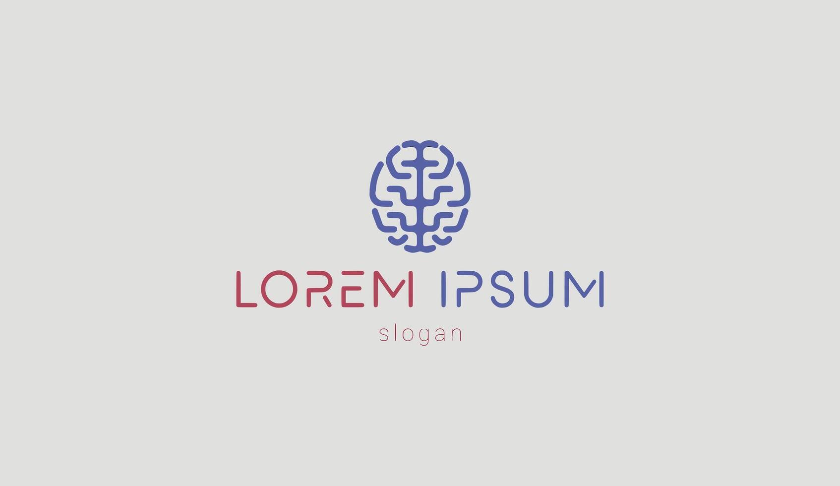 Logo design simple typography brain design technology illustration vector