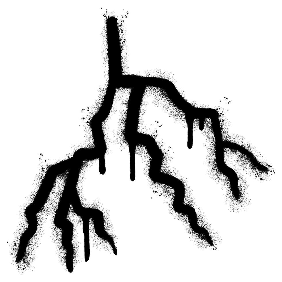 Spray Painted Graffiti thunder icon Sprayed isolated with a white background. vector