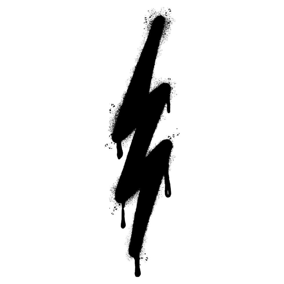 Spray Painted Graffiti electric lightning bolt symbol Sprayed isolated with a white background. graffiti electric lightning bolt icon with over spray in black over white. vector