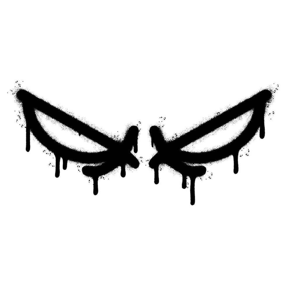 Spray Painted Graffiti angry eyes icon Sprayed isolated with a white background. vector