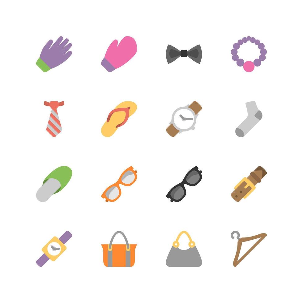 Clothing and Accessories Icon Set vector