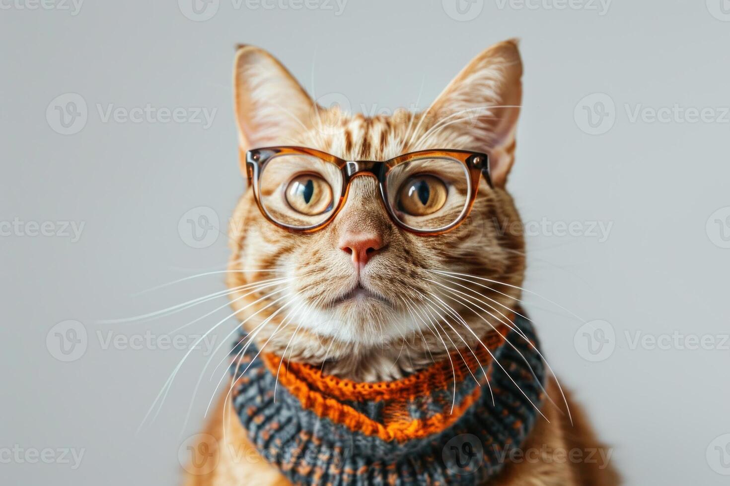Happy cat wearing Software Developer costumes, studio lighting, isolated on white background, stock photographic style photo
