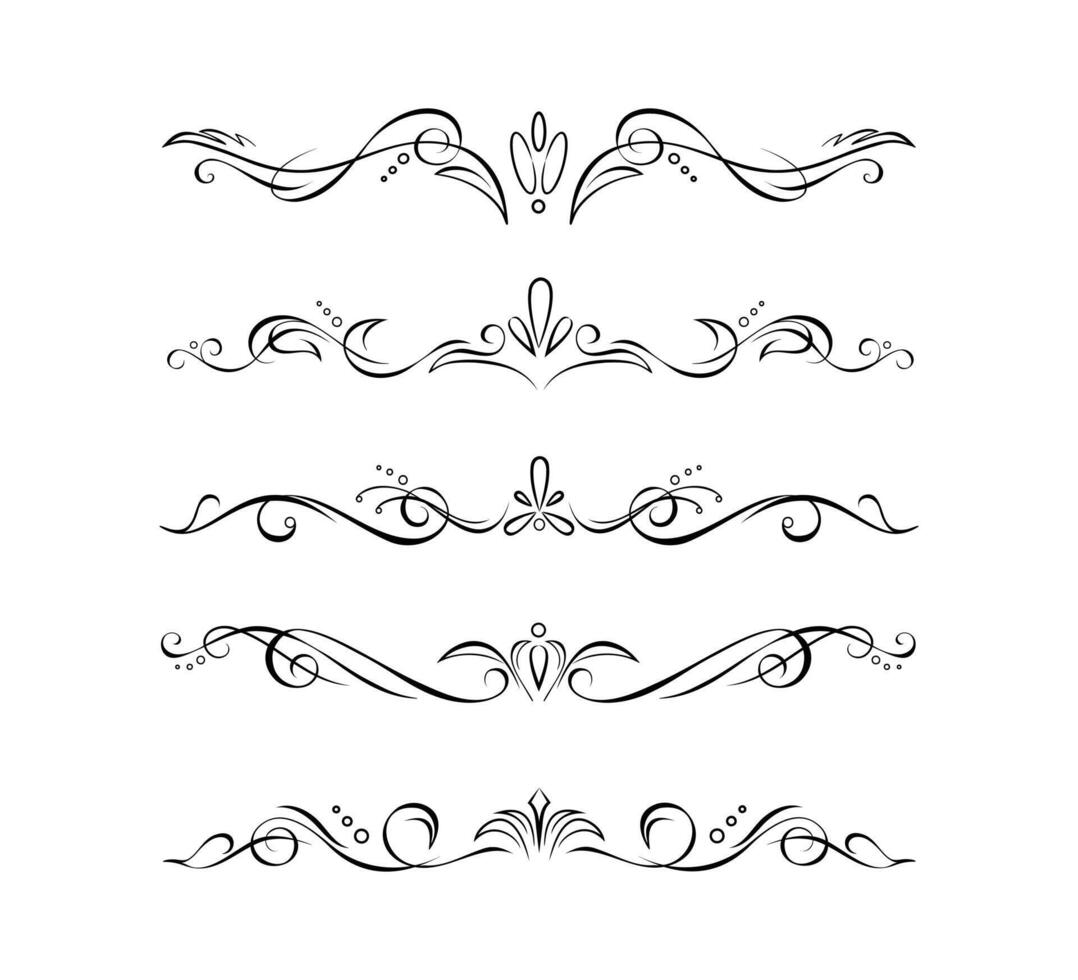 Fantasy text delimiters, borders or vignettes vector