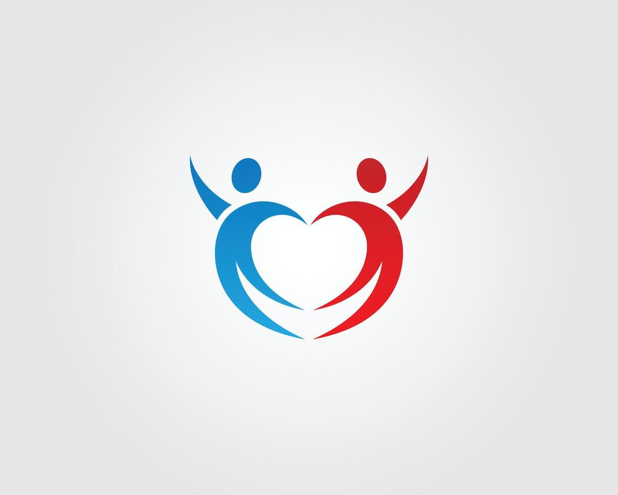Creative People Family Care Concept Logo Design Template Elements . vector