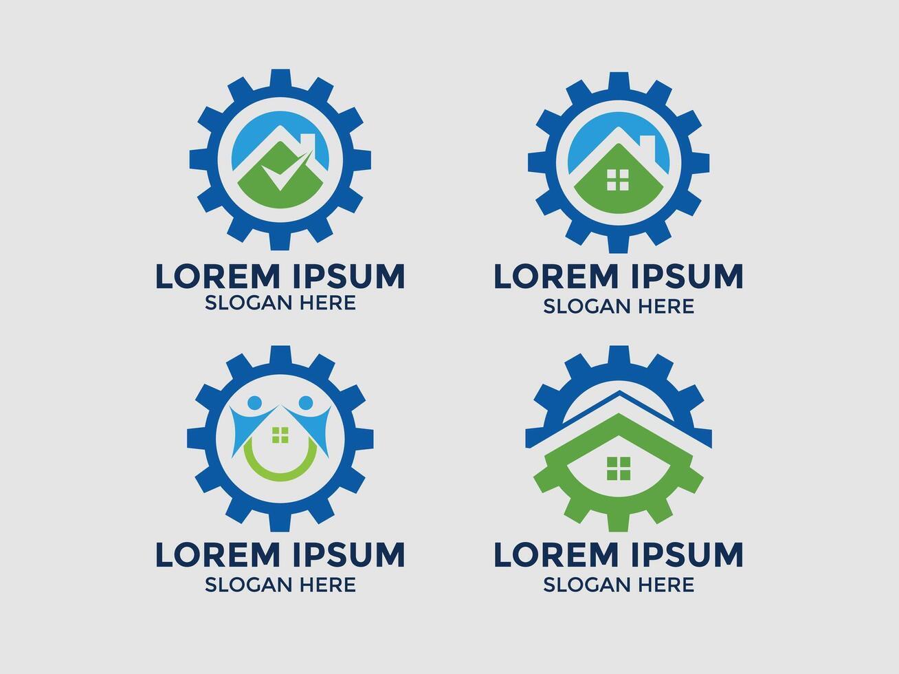 collection of modern minimalist repair logos vector
