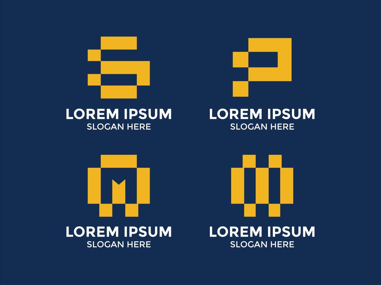 technology style monogram logo collection vector