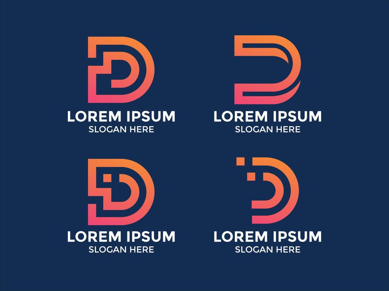 collection of letter d logos vector