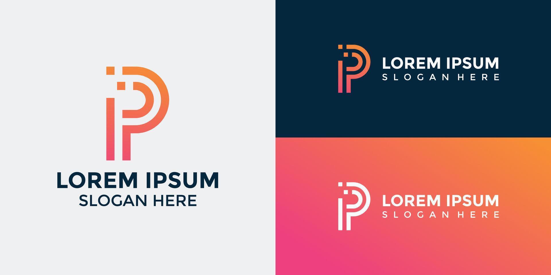P Logo Design Template Graphic Branding vector
