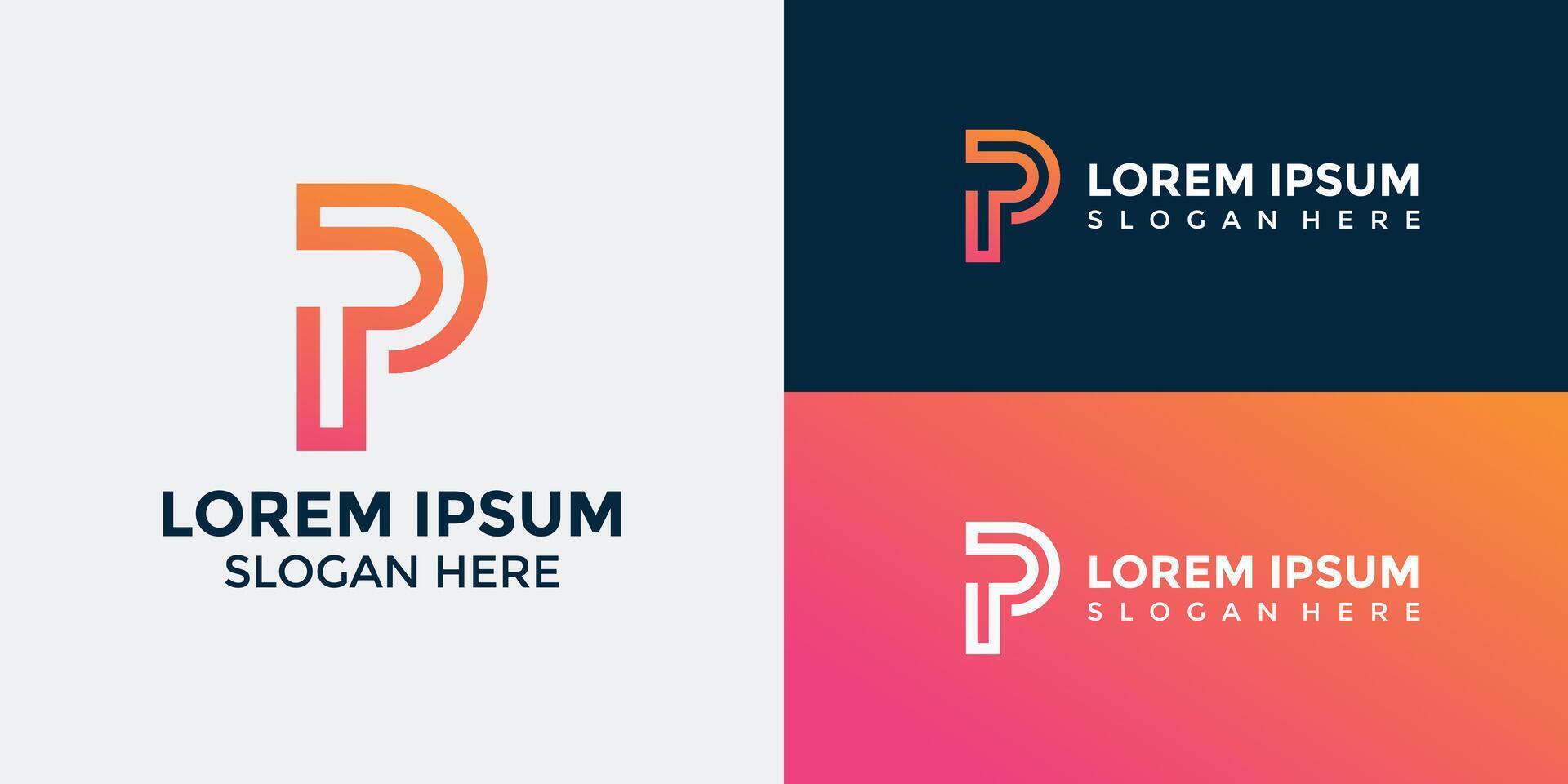 P Logo Design Template Graphic Branding vector