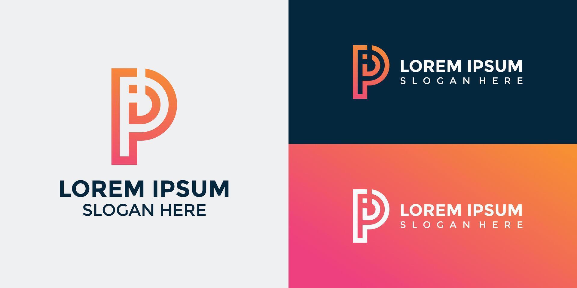 P Logo Design Template Graphic Branding vector