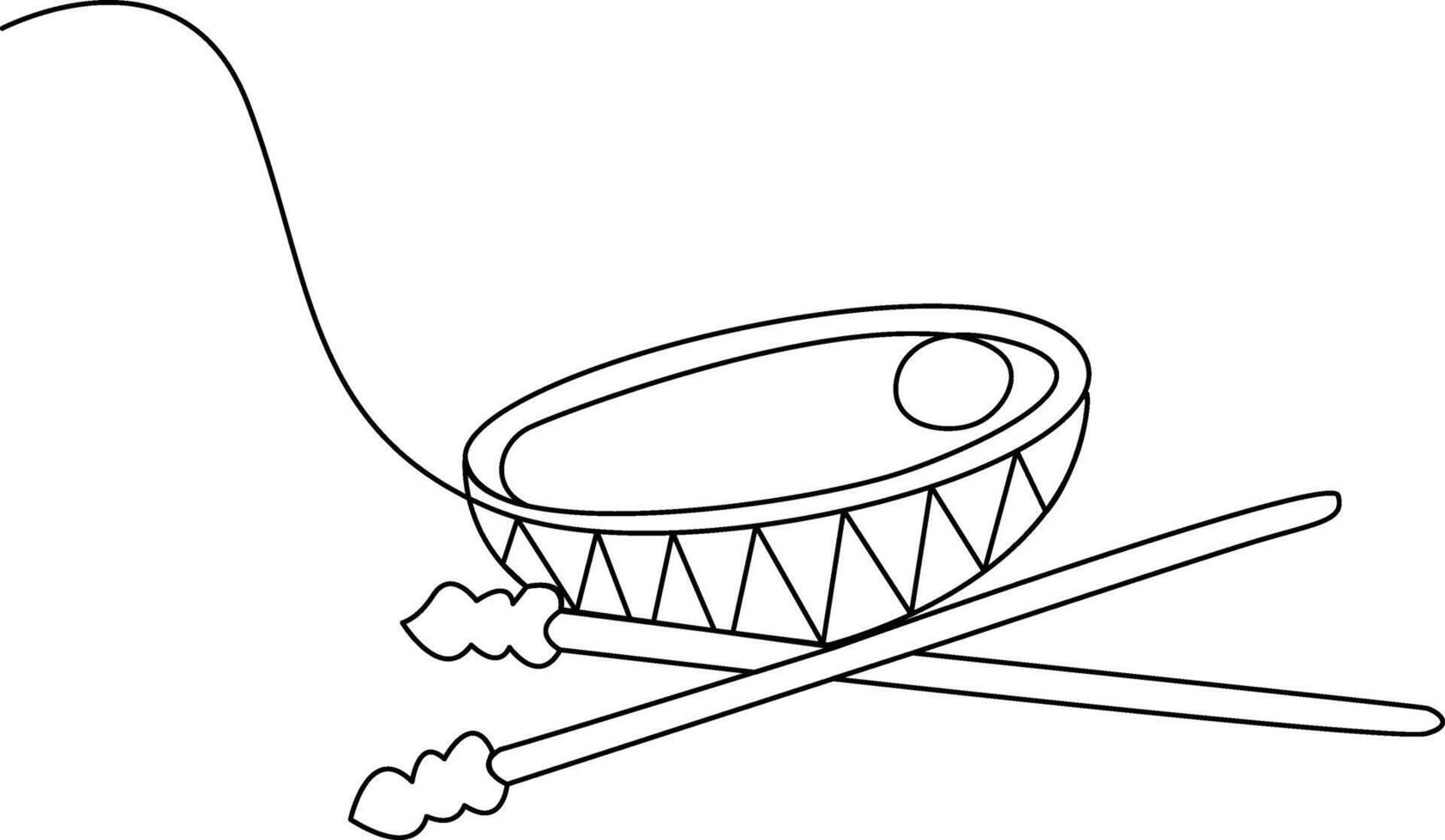 Continuous one line art pohela boishakh Steel Drum clip art vector