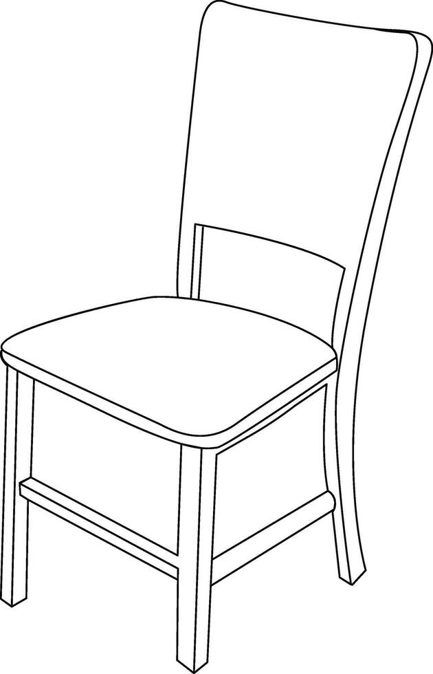 Continuous line drawing of tall dinner wooden chair design illustration vector