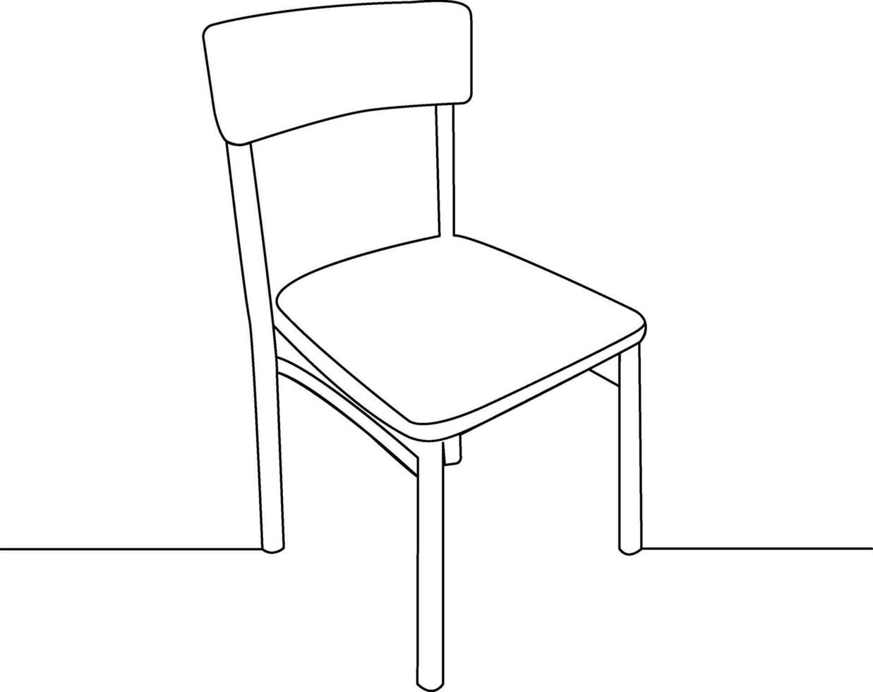 Continuous line drawing of tall dinner wooden chair design illustration vector
