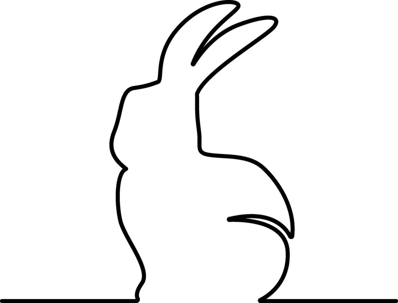 Easter bunny one line art illustration vector