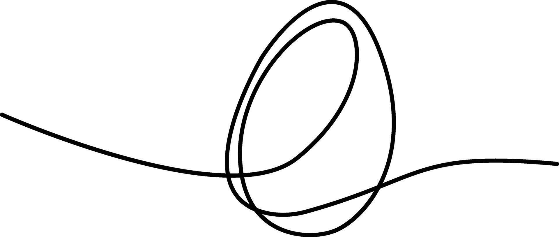 Continuous line drawing Easter egg illustration vector