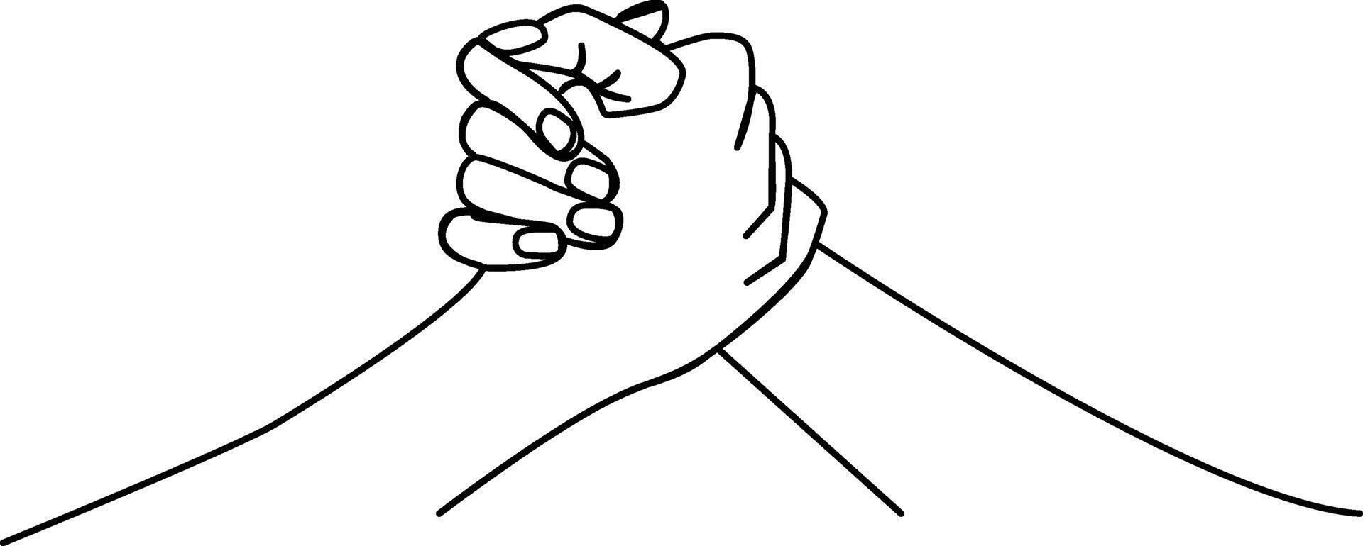 Cute couple hand one line art drawing illustration vector