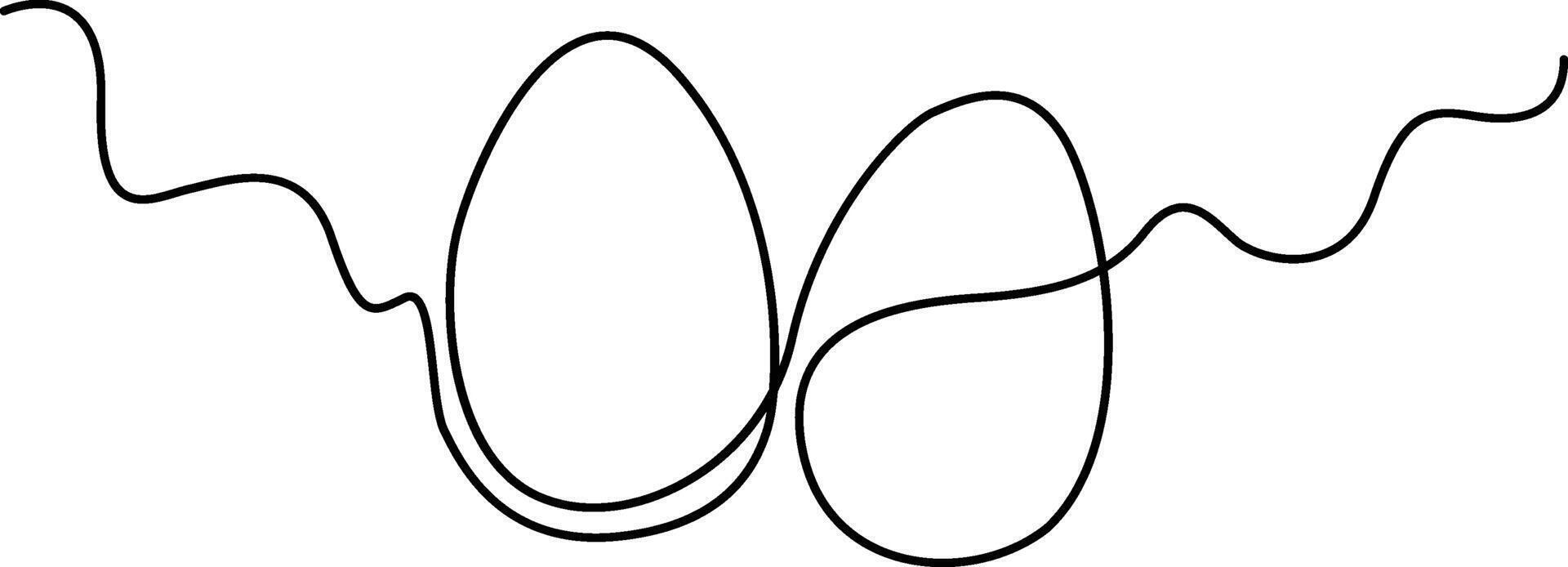 Continuous line drawing Easter egg illustration vector