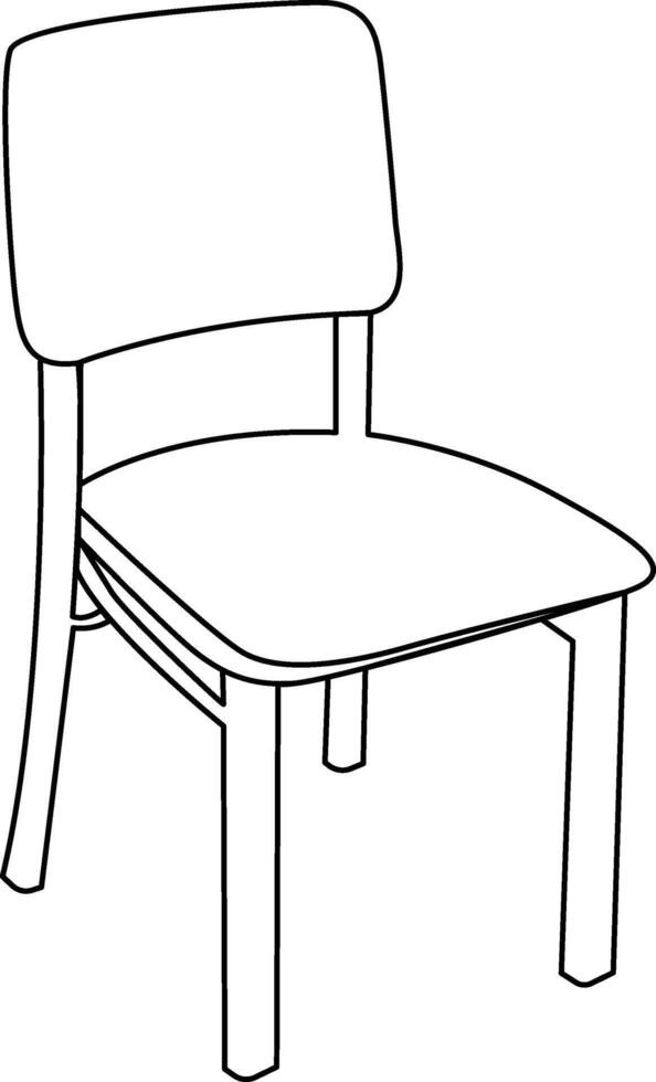 Continuous line drawing of tall dinner wooden chair design illustration vector