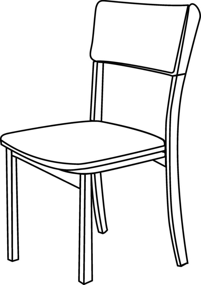 Continuous line drawing of tall dinner wooden chair design illustration vector