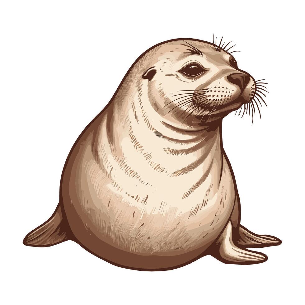 Hand Drawn Seal Illustration vector