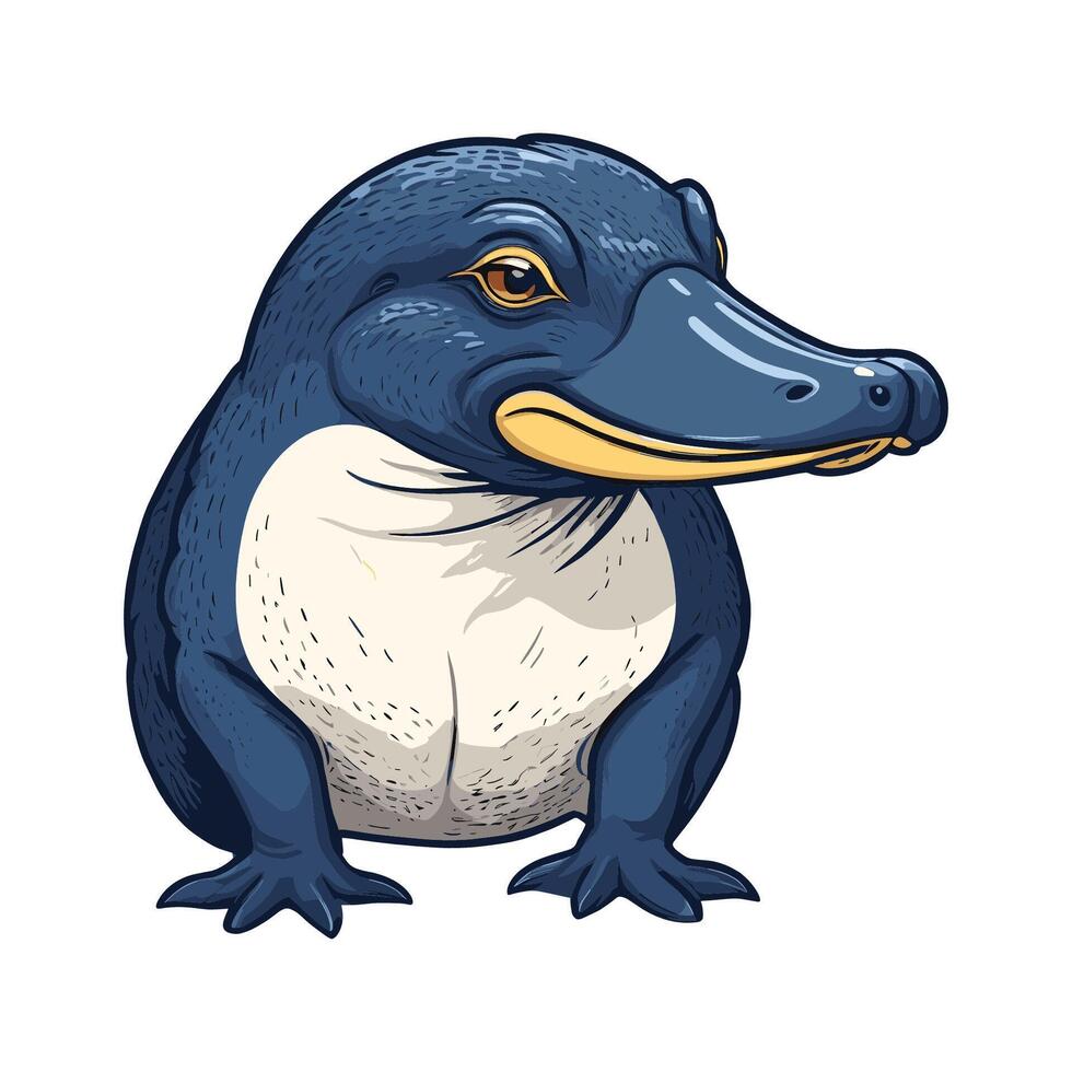 Cute Platypus Cartoon Illustration vector