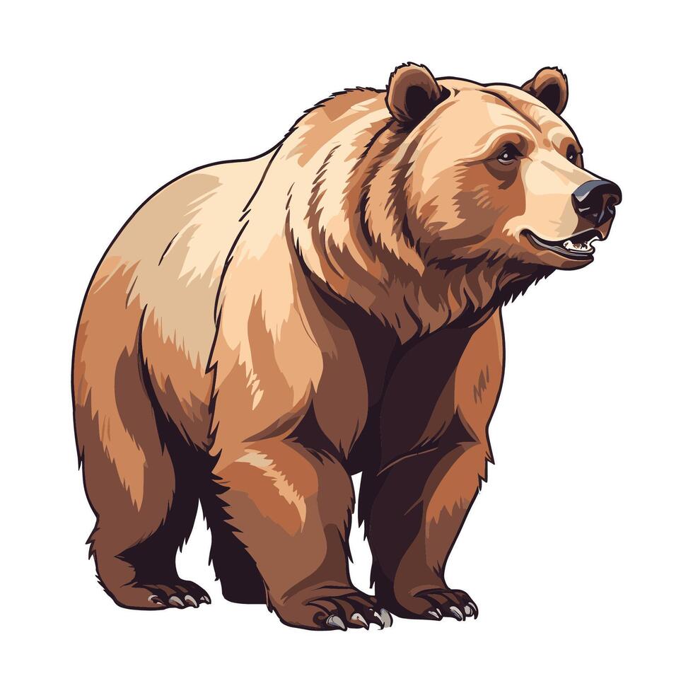 Bear Illustration in Vibrant Colors vector