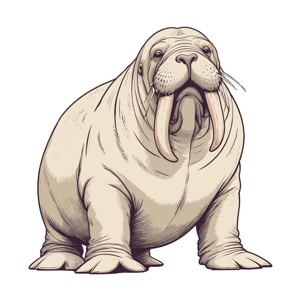 Walrus Illustration in Realistic Style vector