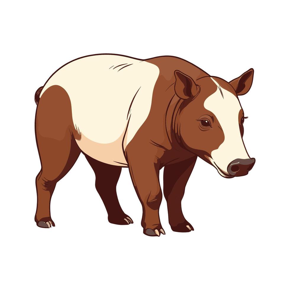 Tapir in Modern Flat Style Illustration vector