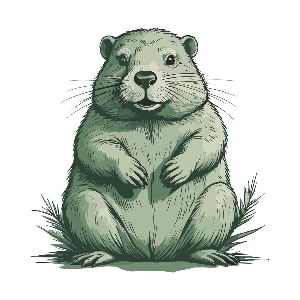 Flat Design Beaver Illustration vector