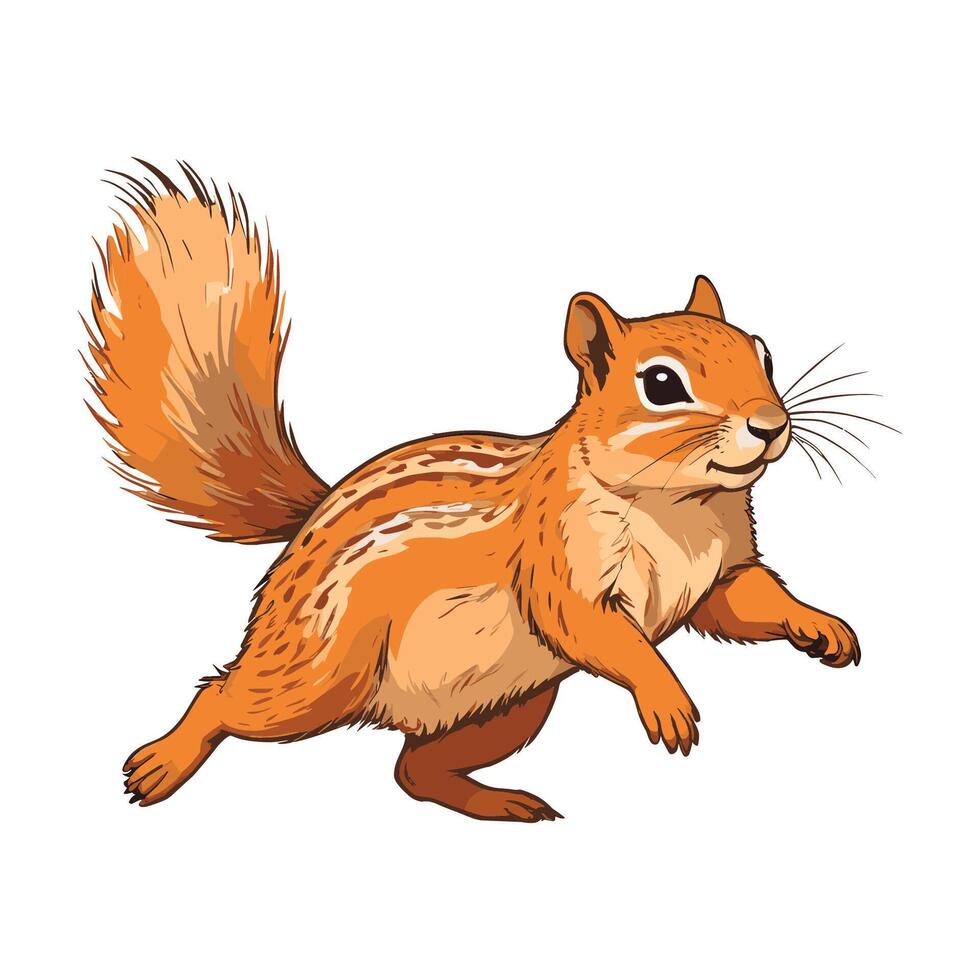 Squirrel Jumping Cartoon Illustration vector