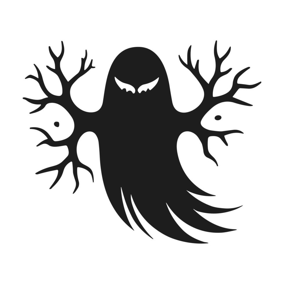 A Halloween ghost silhouette vector