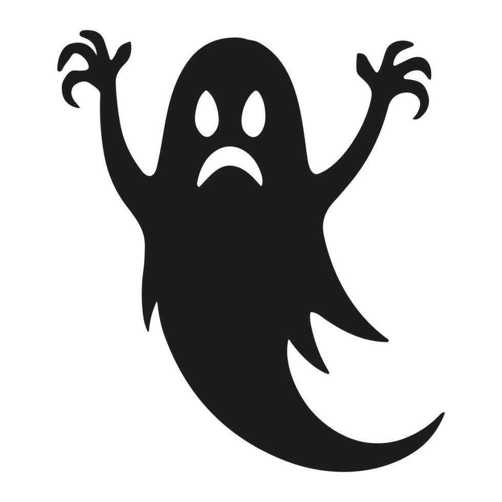 A Halloween ghost silhouette vector