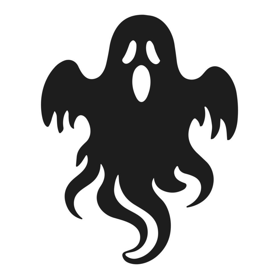 A Halloween ghost silhouette vector