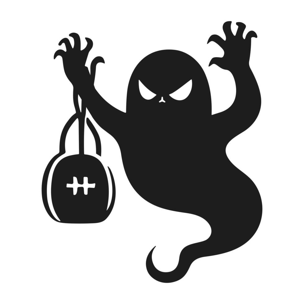 A Halloween ghost silhouette vector