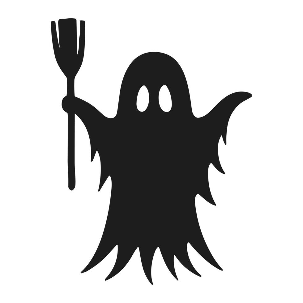 A Halloween ghost silhouette vector