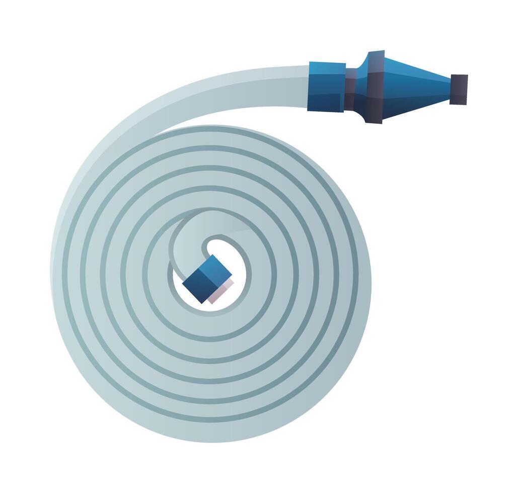 Rolled up fire hose illustration isolated on white background vector