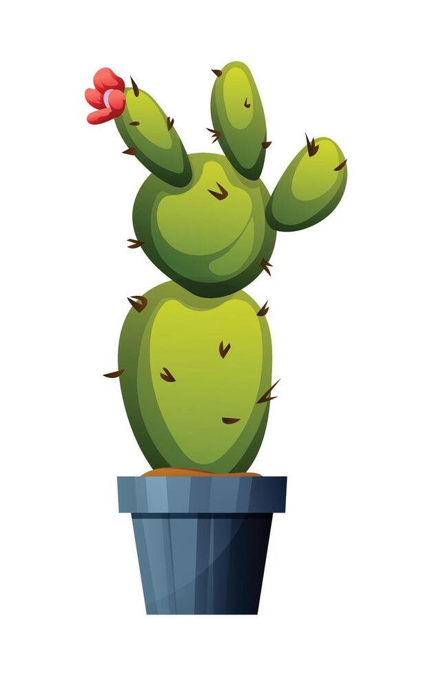 Cactus in pot illustration isolated on white vector