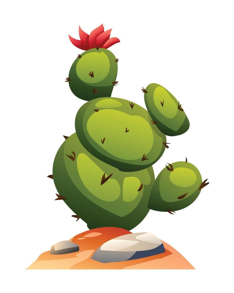 Cactus cartoon illustration isolated on white vector