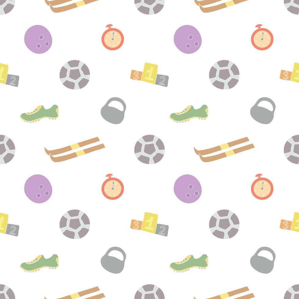 Seamless sport pattern. Background with sports icons vector