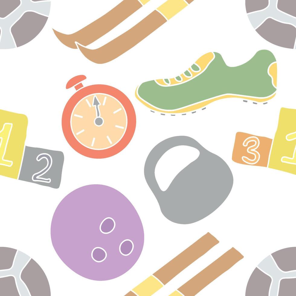 Seamless sport pattern. Background with sports icons vector