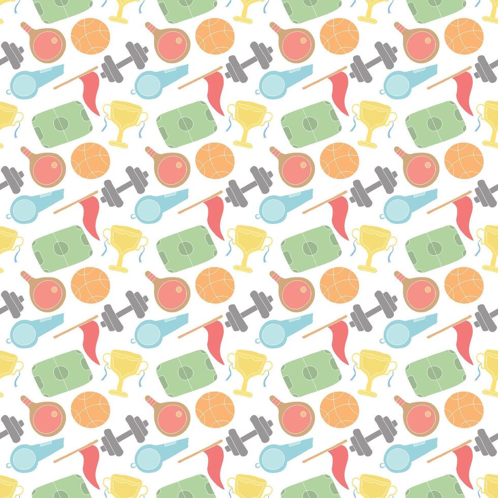 Seamless sport pattern. Background with sports icons vector