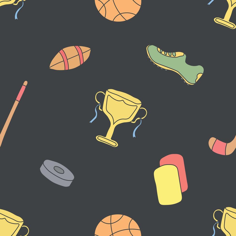 Seamless sport pattern. Background with sports icons vector