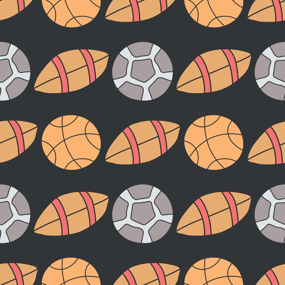 Seamless sport pattern. Background with sports icons vector