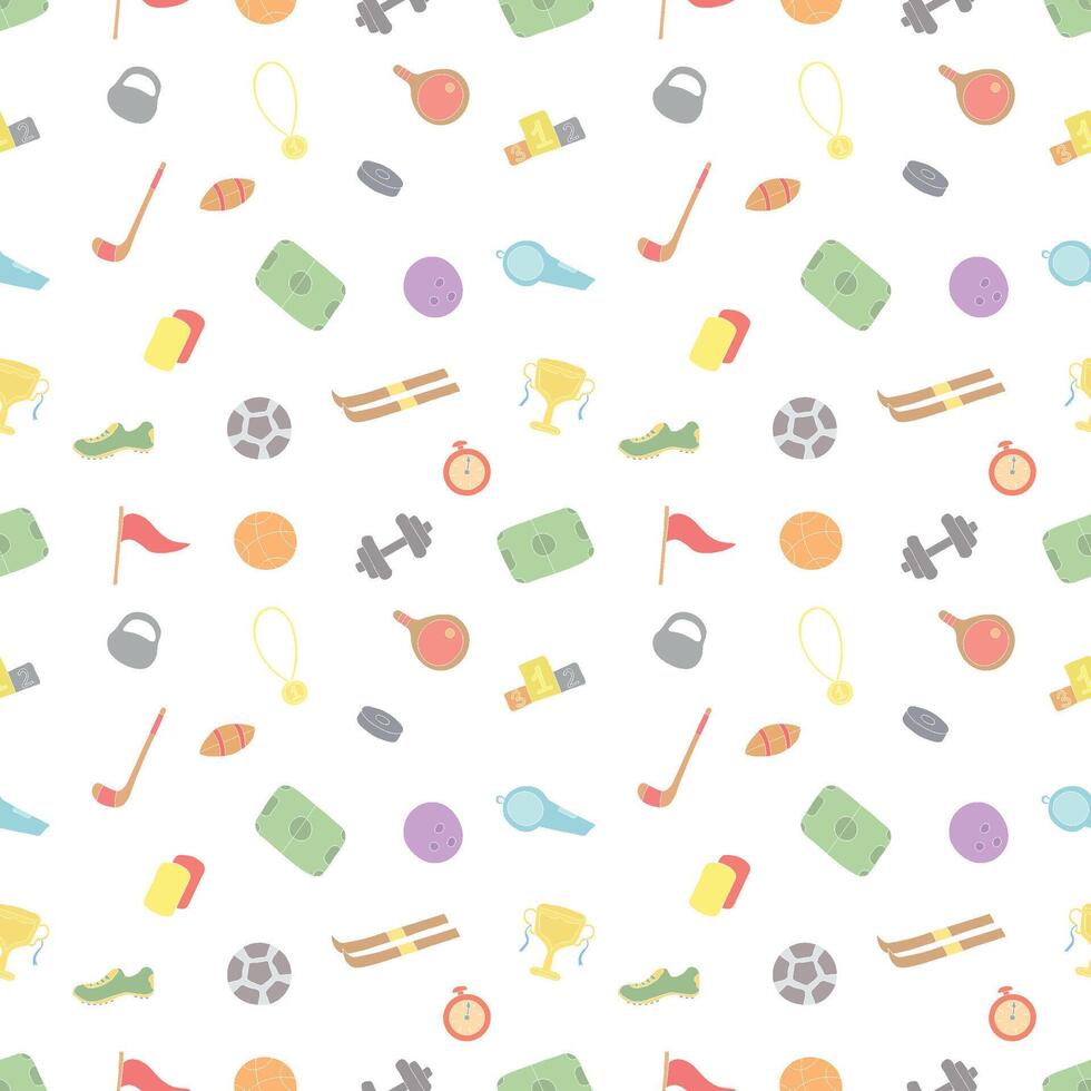 Seamless sport pattern. Background with sports icons vector