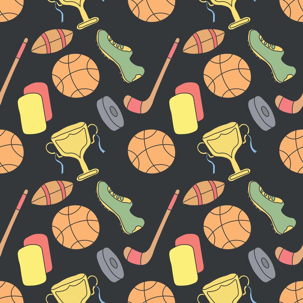 Seamless sport pattern. Background with sports icons vector