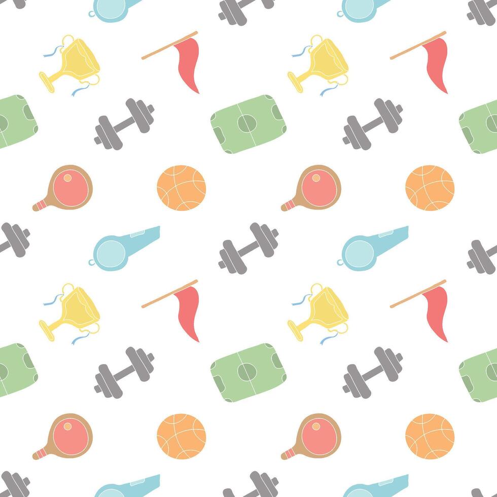 Seamless sport pattern. Background with sports icons vector